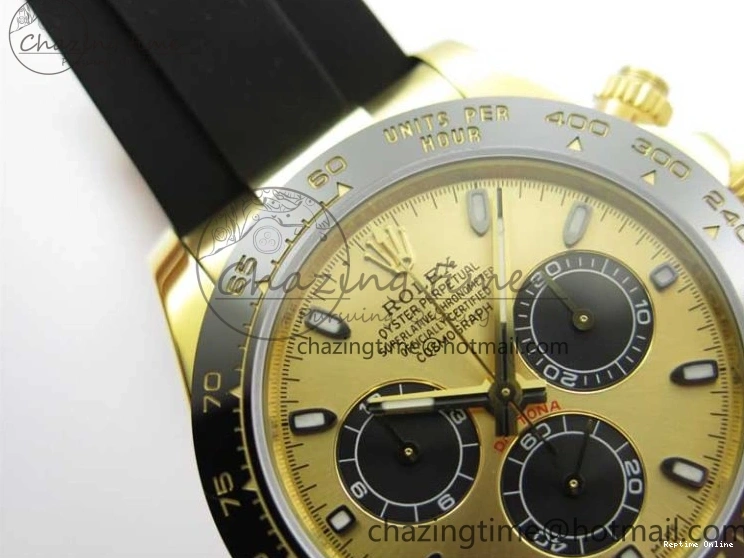 0501 Sporty Daytona 116518 KKF 1:1 Best Edition 904L Steel YG Black Dial on Rubber Strap A 2455